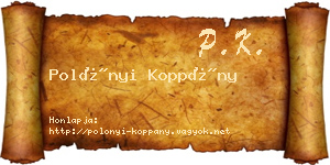 Polónyi Koppány névjegykártya